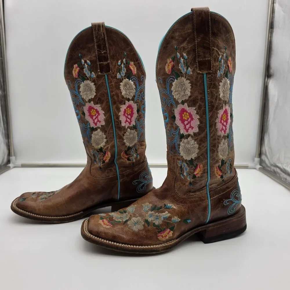 Macie Bean Rose Garden Western Square Toe Boots Women’s 8